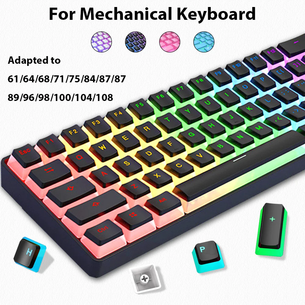 Gaming Accessories Aesthetic - Teclas de pudín de 129 teclas,